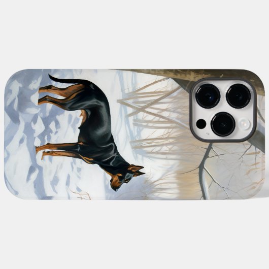 Coques Case-Mate iPhone Doberman Pinscher Laisser Neige Noël (Verso (horizontal))
