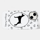 Coques Case-Mate iPhone Doberman Pinscher Silhouette Coeurs et Empreintes (Verso (horizontal))