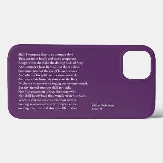 Coques Case-Mate iPhone Dois-je te comparer à un jour d'été ? sonnet 18 (Verso (horizontal))