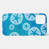 Coques Case-Mate iPhone Dollar de sable blanc et Motif bleu (Verso (horizontal))