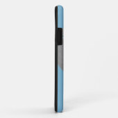 Coques Case-Mate iPhone Dollar de sable de monogramme sur bleu-clair (Dos/Droite)