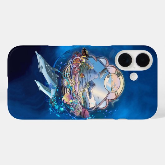 COQUES Case-Mate iPhone DOLPHINS SOUS LA FÊTE DE PLAGE (Verso (horizontal))