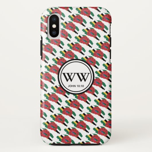 Coques Case-Mate iPhone DOMINICA Drapeau Élégant Monogramme Vie Abondante (Dos)