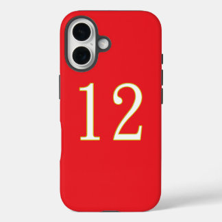 Coques iPhone 16 don drôle pour tous les fans joueur ont numéro 12