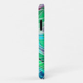 Coques Case-Mate iPhone Doodle bleu turquoise et aqua aux lignes blanches (Dos/Droite)