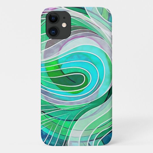 Coques Case-Mate iPhone Doodle bleu turquoise et aqua aux lignes blanches (Dos)