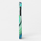 Coques Case-Mate iPhone Doodle bleu turquoise et aqua aux lignes blanches (Dos/Gauche)