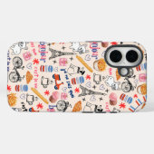 Coques Case-Mate iPhone Doodle branché de Frenchie Lover (Verso (horizontal))