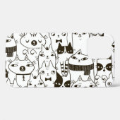Coques Case-Mate iPhone Doodle chats : drôle de motif sans soudure. (Verso (horizontal))