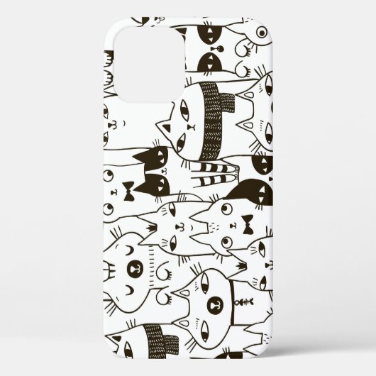 Coques Case-Mate iPhone Doodle chats : drôle de motif sans soudure. (Verso)