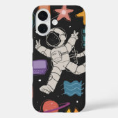 Coques Case-Mate iPhone Doodle de fusée spatiale astronaute (Verso)
