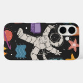 Coques Case-Mate iPhone Doodle de fusée spatiale astronaute (Verso (horizontal))