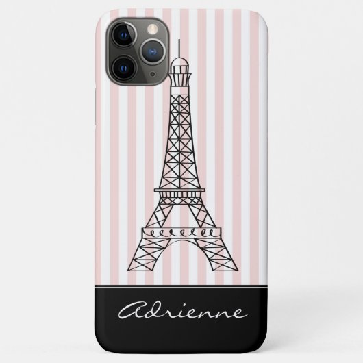 Coques Case-Mate iPhone Doodle de la Tour Eiffel chic Personnalisé (Dos)