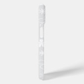 Coques Case-Mate iPhone Doodle de marguerite blanche sur gris (Verso / Droite)