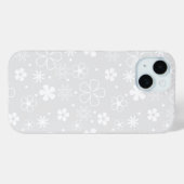 Coques Case-Mate iPhone Doodle de marguerite blanche sur gris (Verso (horizontal))