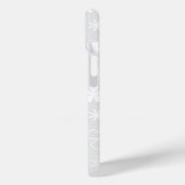 Coques Case-Mate iPhone Doodle de marguerite blanche sur gris (Verso / Gauche)