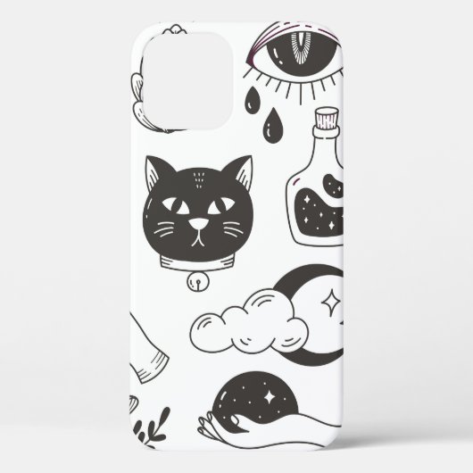Coques Case-Mate iPhone doodle de tatouage mystique dessiné à la main, bad (Verso)