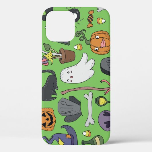 Coques Case-Mate iPhone Doodle d'Halloween : Concept mignon et transparent (Verso)