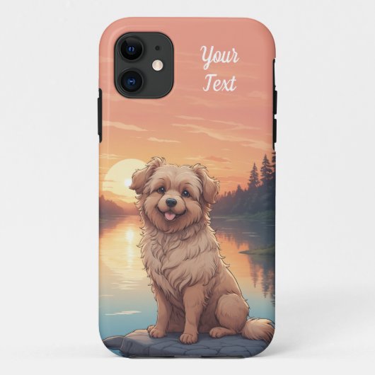 Coques Case-Mate iPhone Doodle Dog by Lake (Dos)