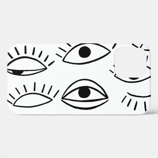 Coques Case-Mate iPhone Doodle eye, motif créatif sans couture. (Verso (horizontal))