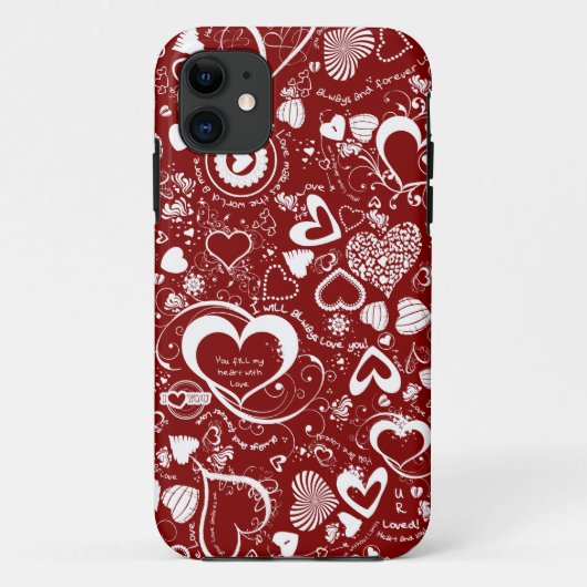 Coques Case-Mate iPhone Doodles d'amour du coeur (Dos)