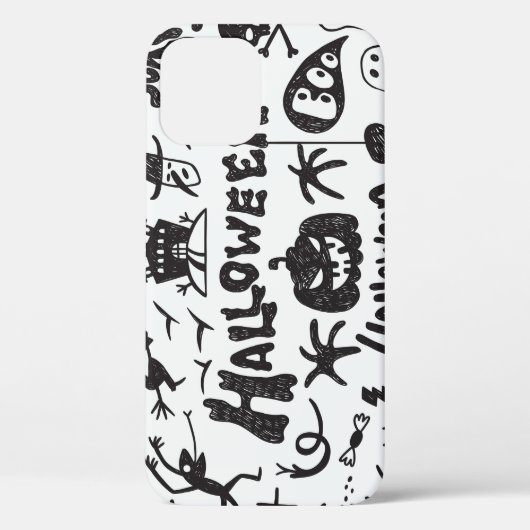 Coques Case-Mate iPhone Doodles de monstre d'Halloween amusant (Verso)