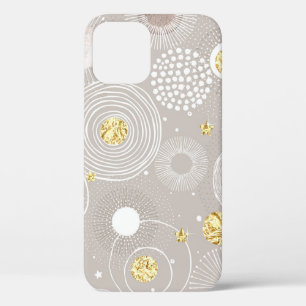 Case-Mate iPhone Case Doodles de Noël : arrière - plan de feuille d'or.