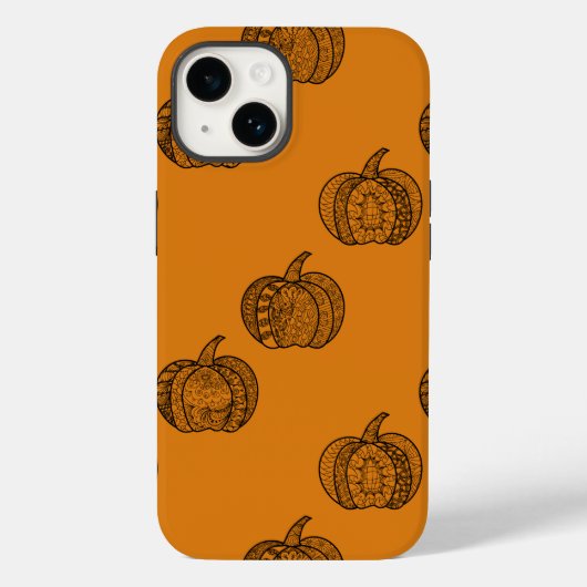 Coques Case-Mate iPhone Doodles d'Halloween boho mandala citrouilles Autom (Verso)