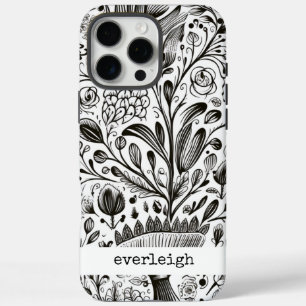 Coques iPhone 16 Pro Max Doodles naturels personnalisés