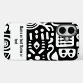 Coques Case-Mate iPhone Doodles noirs et blancs (Verso (horizontal))
