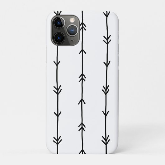 Coques Case-Mate iPhone Doodles simples à flèches de saumon noir et blanc (Dos)