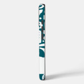 Coques Case-Mate iPhone Doodles turquoises foncés et blancs (Verso / Gauche)