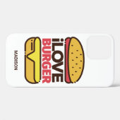Coques Case-Mate iPhone Dossier téléphonique Burger Lover de nom personnal (Verso (horizontal))