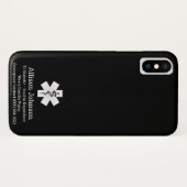 Coques Case-Mate iPhone Dossier téléphonique d'alerte Médicale personnalis (Dos (Horizontal))