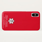 Coques Case-Mate iPhone Dossier téléphonique d'alerte Médicale personnalis (Dos (Horizontal))