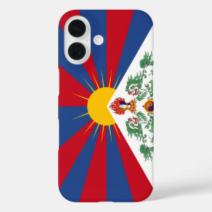 Coques iPhone 16 Dossier téléphonique du drapeau du Tibet