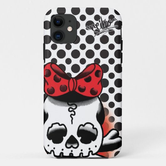 Coques Case-Mate iPhone Dot Dokuro-Chan White (Dos)