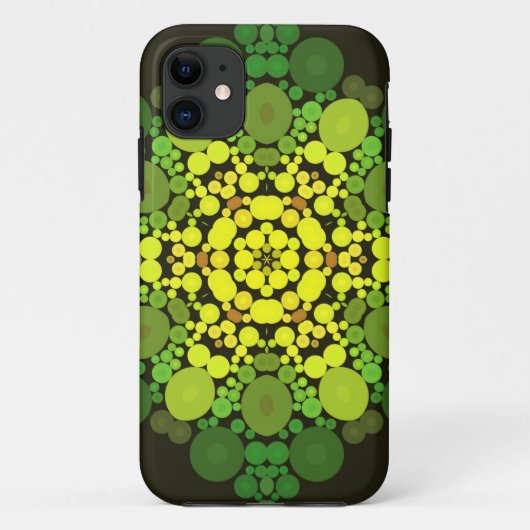 Coques Case-Mate iPhone Dot Mandala Fleur Jaune et Vert (Dos)