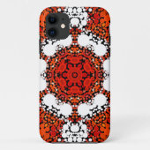 Coques Case-Mate iPhone Dot Mandala Fleur orange blanc et rouge (Dos)
