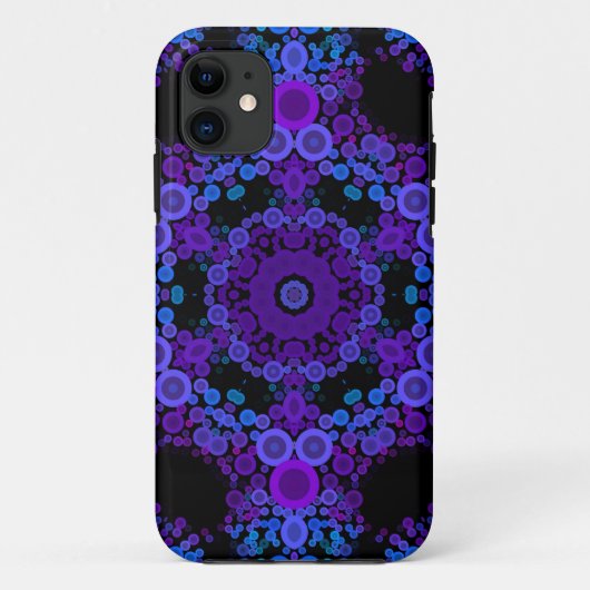 Coques Case-Mate iPhone Dot Mandala Flower bleu et violet (Dos)