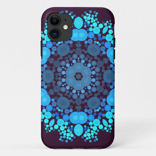 Coques Case-Mate iPhone Dot Mandala Flower bleu et violet (Dos)