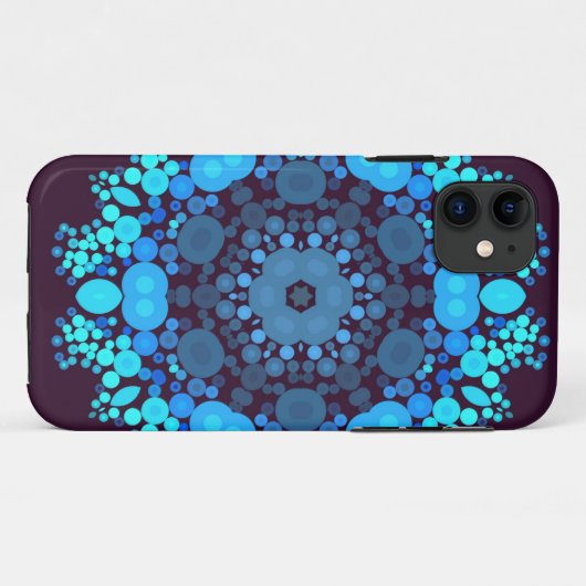 Coques Case-Mate iPhone Dot Mandala Flower bleu et violet (Dos (Horizontal))