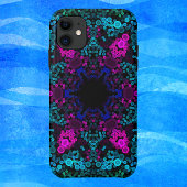 Coques Case-Mate iPhone Dot Mandala Flower bleu vert et rose