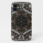 Coques Case-Mate iPhone Dot Mandala Flower Brown et blanc (Dos)