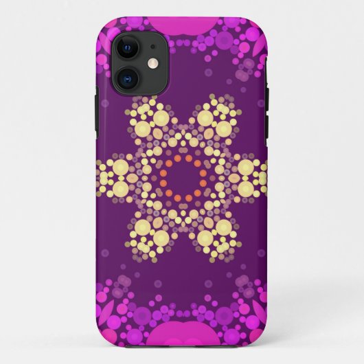 Coques Case-Mate iPhone Dot Mandala Flower rose et jaune (Dos)