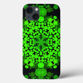 Coques Case-Mate iPhone Dot Mandala Flower vert et noir (Verso)