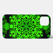 Coques Case-Mate iPhone Dot Mandala Flower vert et noir (Verso (horizontal))
