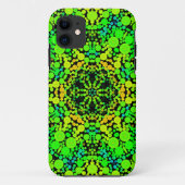Coques Case-Mate iPhone Dot Mandala Flower vert orange et jaune (Dos)