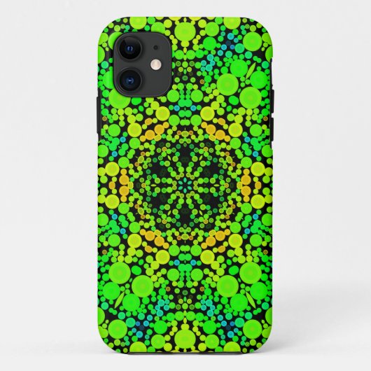 Coques Case-Mate iPhone Dot Mandala Flower vert orange et jaune (Dos)