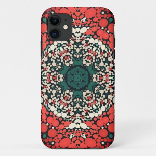 Coques Case-Mate iPhone Dot Mandala Rouge Blanc Bleu et Vert (Dos)